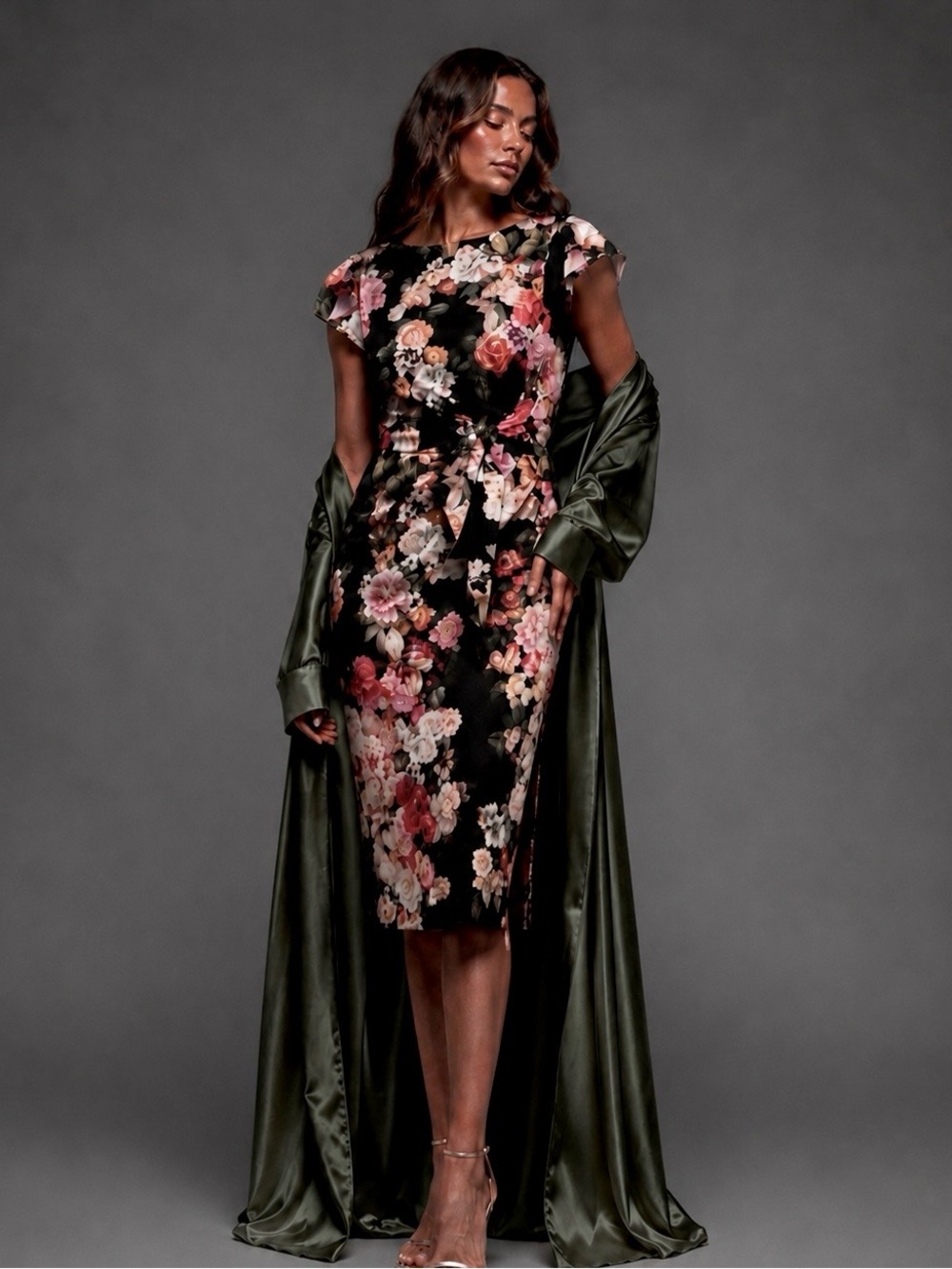 Function & Fringe Edit | Adrianna Papell Floral Midi Dress Romance
